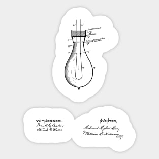 Incandescent Electric Lamp Vintage Patent Hand Drawing Sticker